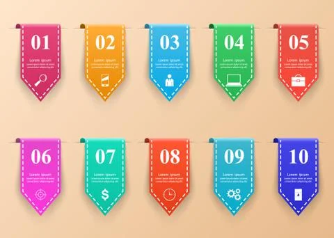 3D infographic design template and marketing icons Illustrazione stock