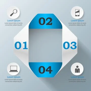 3D infographic design template and marketing icons Stock Illustration