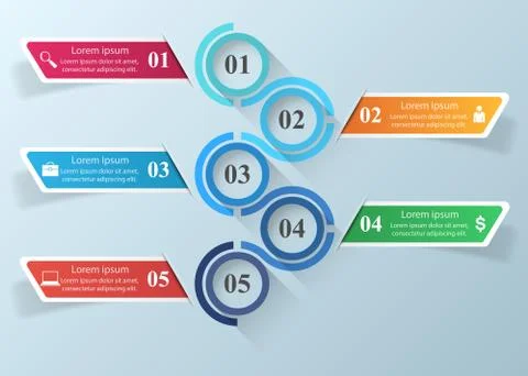 3D infographic design template and marketing icons Stock Illustration