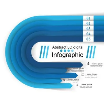 3D infographic design template and marketing icons Stock Illustration
