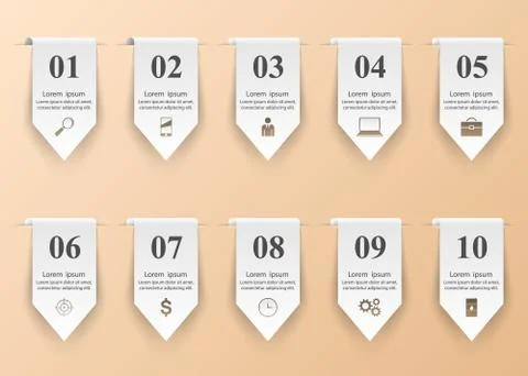 3D infographic design template and marketing icons Stock-Illustration