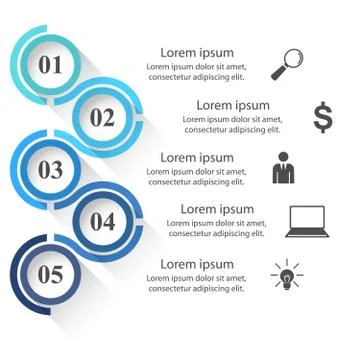 3D infographic design template and marketing icons Stock Illustration