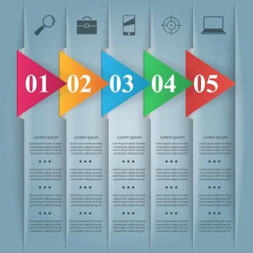 3D infographic design template and marketing icons Stock Illustration