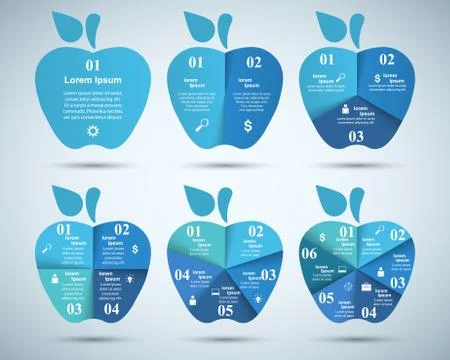 3D infographic design template and marketing icons. Apple icon Illustrazione stock
