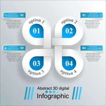 3D infographic design template and marketing icons Stock Illustration