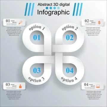 3D infographic design template and marketing icons Illustrazione stock