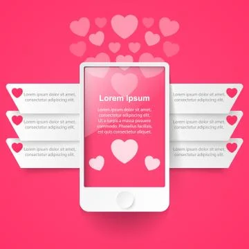 3D infographic design template and marketing icons. Smartphone i Stock Illustration