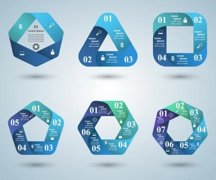 3D infographic design template and marketing icons Stock Illustration