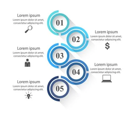 3D infographic design template and marketing icons Stock Illustration