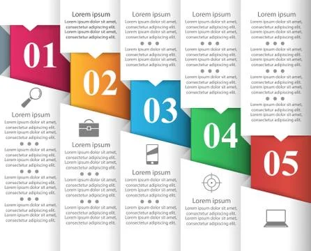 3D infographic design template and marketing icons Stock Illustration