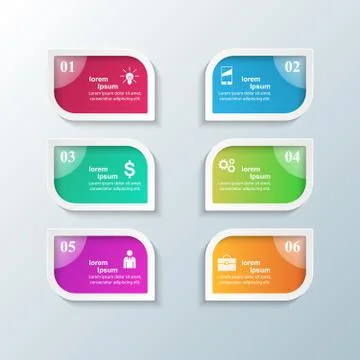 3D infographic design template and marketing icons Stock Illustration