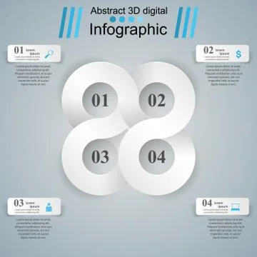 3D infographic design template and marketing icons Stock Illustration