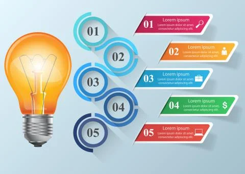 3D infographic design template and marketing icons Stock Illustration