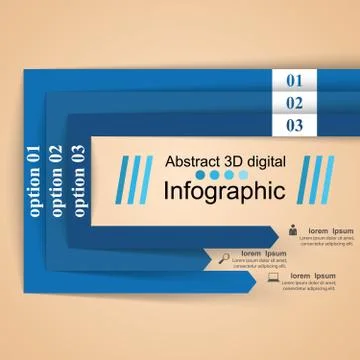 3D infographic design template and marketing icons Illustrazione stock