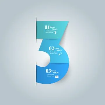 3D infographic design template and marketing icons Stock-Illustration