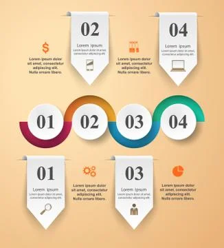 3D infographic design template and marketing icons Stock Illustration