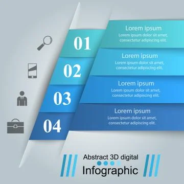 3D infographic design template and marketing icons Illustrazione stock