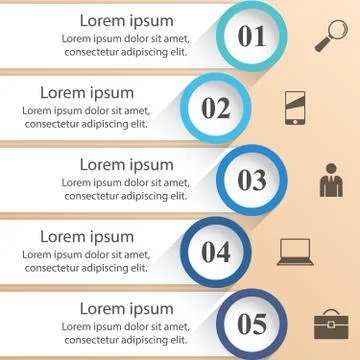 3D infographic design template and marketing icons. Illustrazione stock