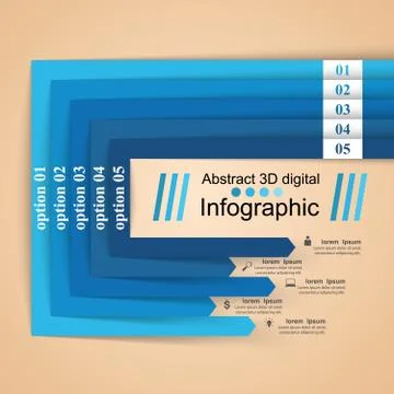 3D infographic design template and marketing icons. Stock Illustration