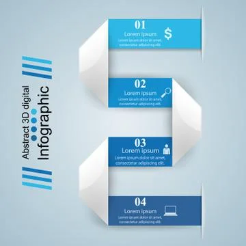3D infographic design template and marketing icons. Stock Illustration