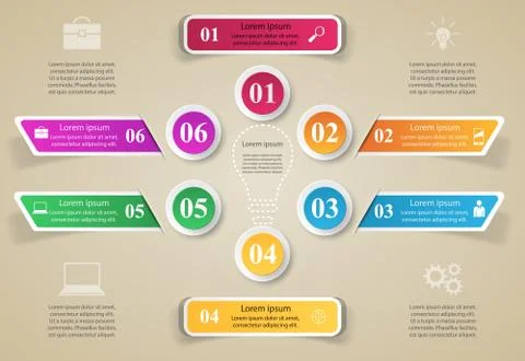 3D infographic design template and marketing icons. Stock Illustration