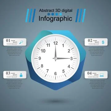 3D infographic design template and marketing icons. Stock Illustration