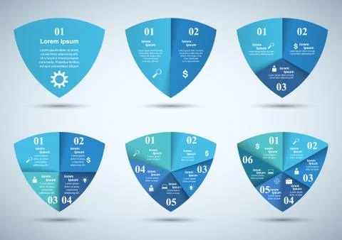 3D infographic design template and marketing icons. Triangle ico Stock Illustration