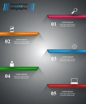3D infographic design template and marketing icons. Shelf icon. Illustrazione stock
