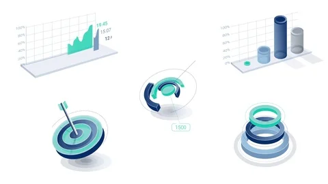 3D Infographic Elements with Alpha Channel. Two versions, with numbers &amp; clear Stock Footage 83706210