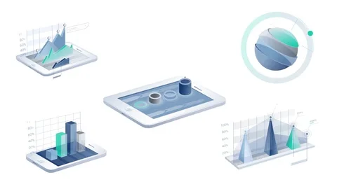 3D Infographic Elements with Alpha Channel. Two versions, with numbers &amp; clear Stock Footage 83706221