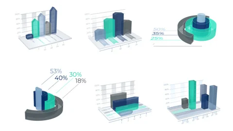 3D Infographic Elements with Alpha Channel Stock Footage 91076349