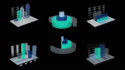 3D Infographic Elements with Alpha Channel Stock Footage 91076759