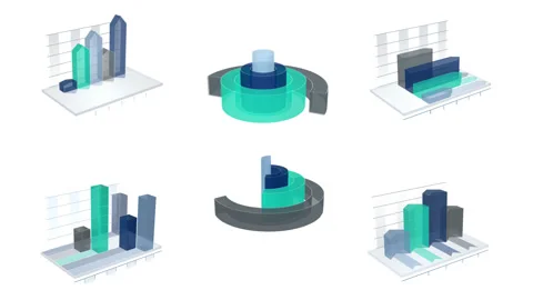 3D Infographic Elements with Alpha Channel Stock Footage 91167363