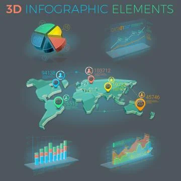 3D Infographic Elements イラスト素材