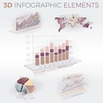 3D Infographic Elements Illustrazione stock