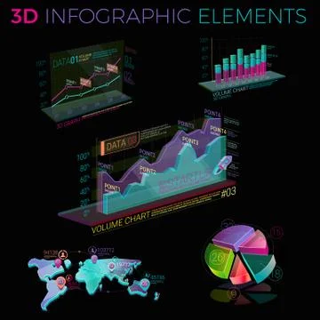 3D Infographic Elements Stock Illustration