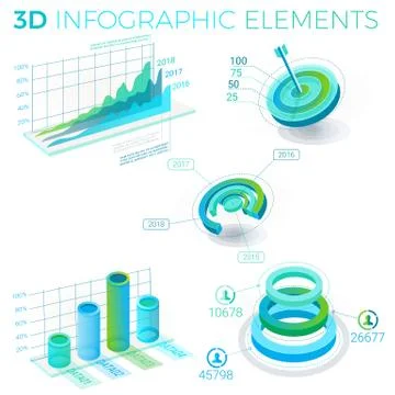 3D Infographic Elements Stock Illustration