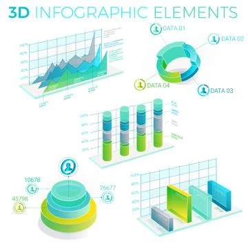3D Infographic Elements Illustrazione stock