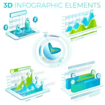3D Infographic Elements Stock Illustration