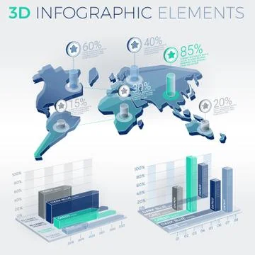 3D Infographic Elements Stock Illustration