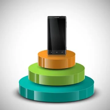 3D infographic vector design with smartphone on the top. イラスト素材