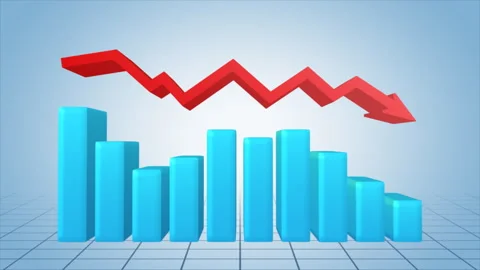 3d infographics chart with trend of volatility, abstract corporate report Stock Footage 277597248