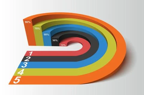 3D Infographics Element Circle Based, Competition Concept, Vecto Stock Illustration