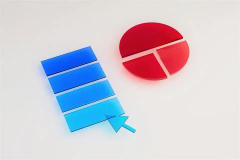 3D infographics elements Pie chart with mouse cursor 스톡 일러스트