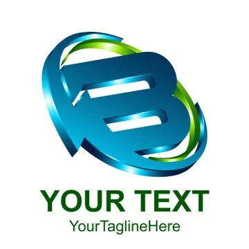 3d Initial letter B logo design template element colored blue green circle fo Stock Illustration