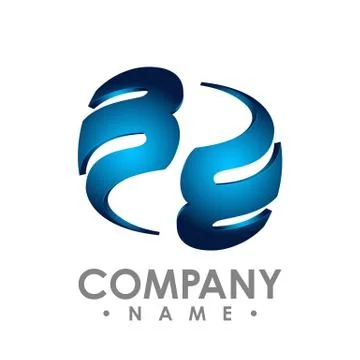 3d Initial letter B logo design template element colored blue green circle fo Stock Illustration