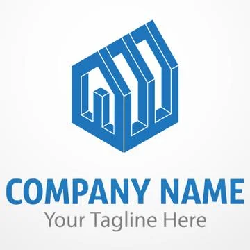 3D Initial Letter E Contractor Property Logo Stock Vector Stock Illustration