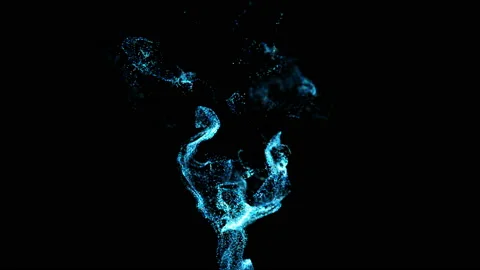 3d ink effect advection in 4k. Glitter in stream of invisible ink in water. 3d Stock Footage 102463219