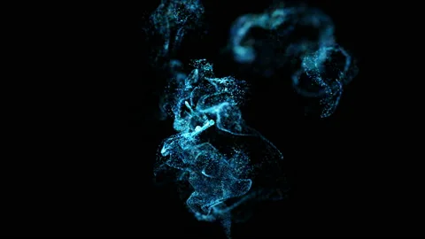 3d ink effect advection in 4k. Glitter in stream of invisible ink in water. 3d Stock Footage 102465782