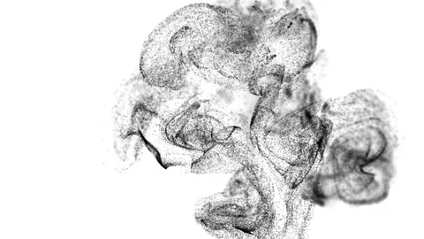 3d ink effect of advection, black particles float in liquid. Black particles Stock Footage 114616429